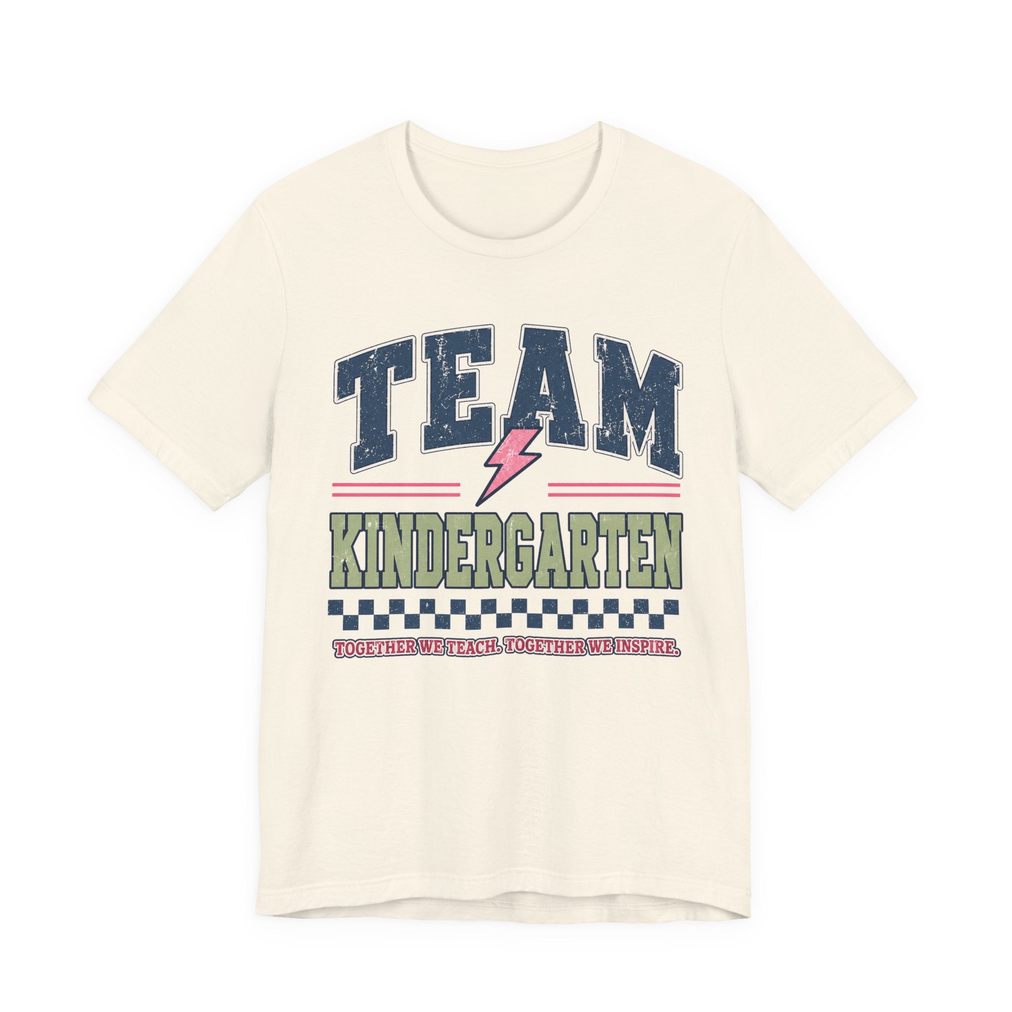 Kindergarten Varsity Teacher Shirt | Teacher Tee | Back to School Teacher Gift | Bella+Canvas 3001 Graphic T-Shirt