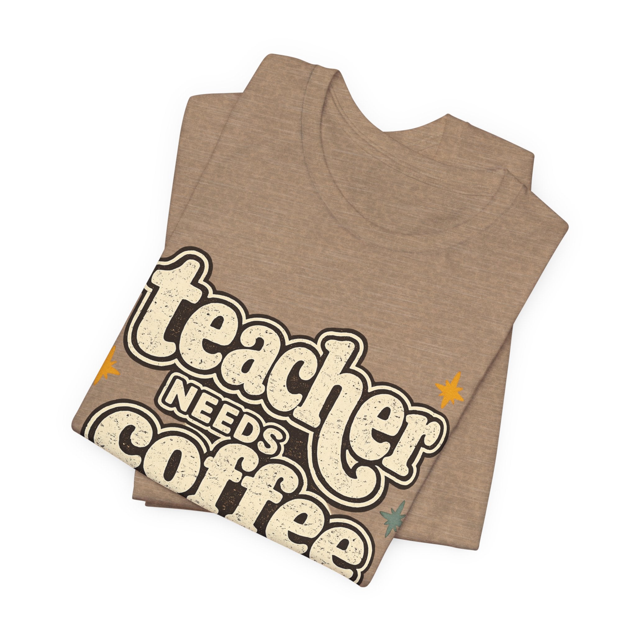 Teacher Needs Coffee Shirt | Bella+Canvas 3001 Graphic Tee | Coffee Lover Gift | Retro Teacher Tee