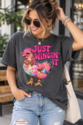 Winging It Retro Graphic Tee | Funny Everyday Shirt