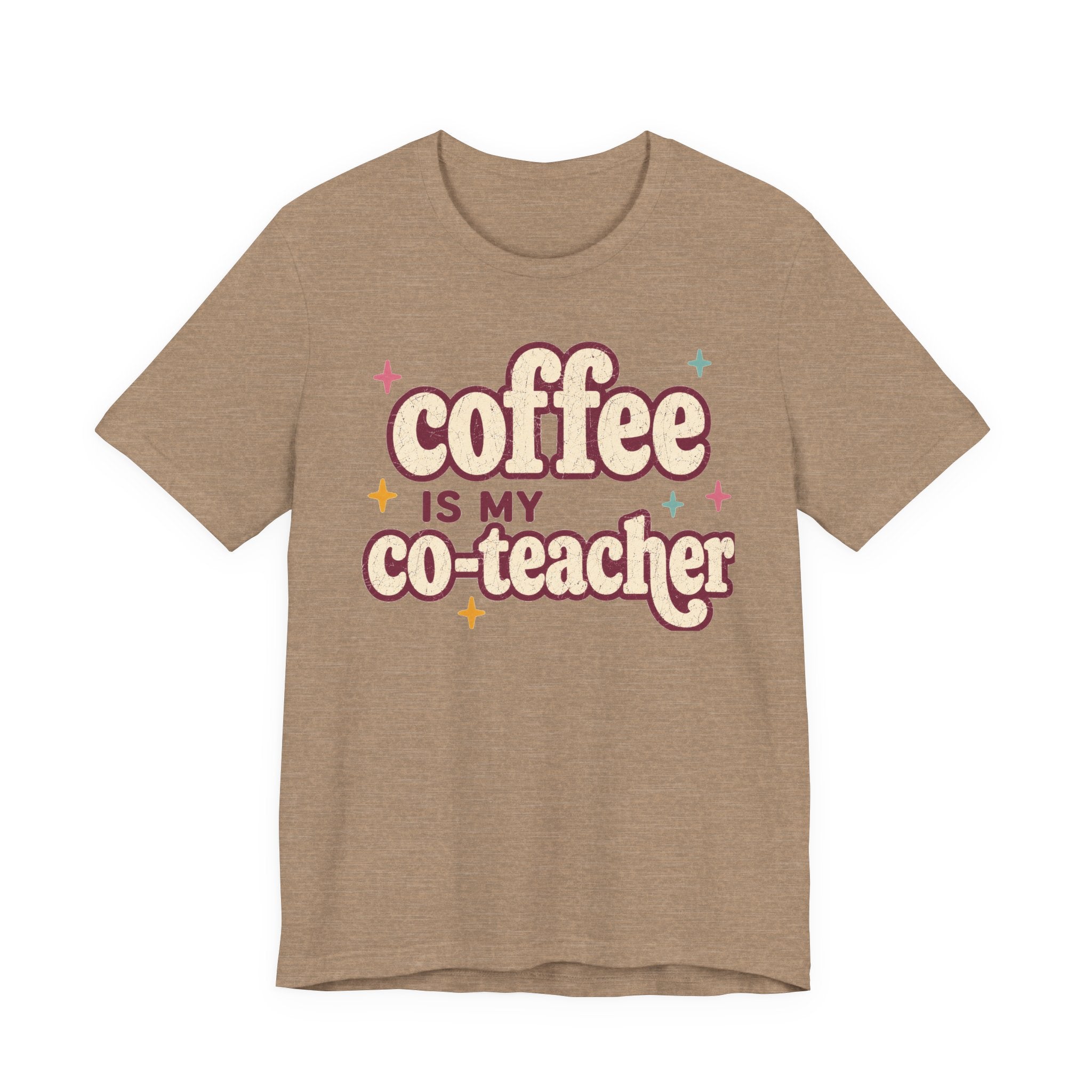 Coffee is my Co-worker Teacher Shirt | Bella+Canvas 3001 Graphic Tee | Coffee Lover Gift | Retro Teacher Tee