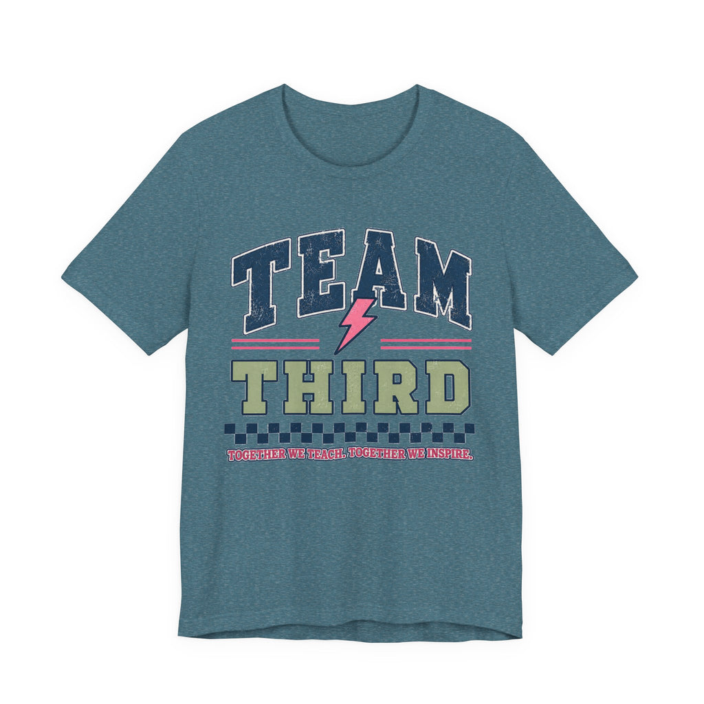 Third Grade Varsity Teacher Shirt | Custom Teacher Tee | Back to School Teacher Gift | Bella+Canvas 3001 Graphic T-Shirt