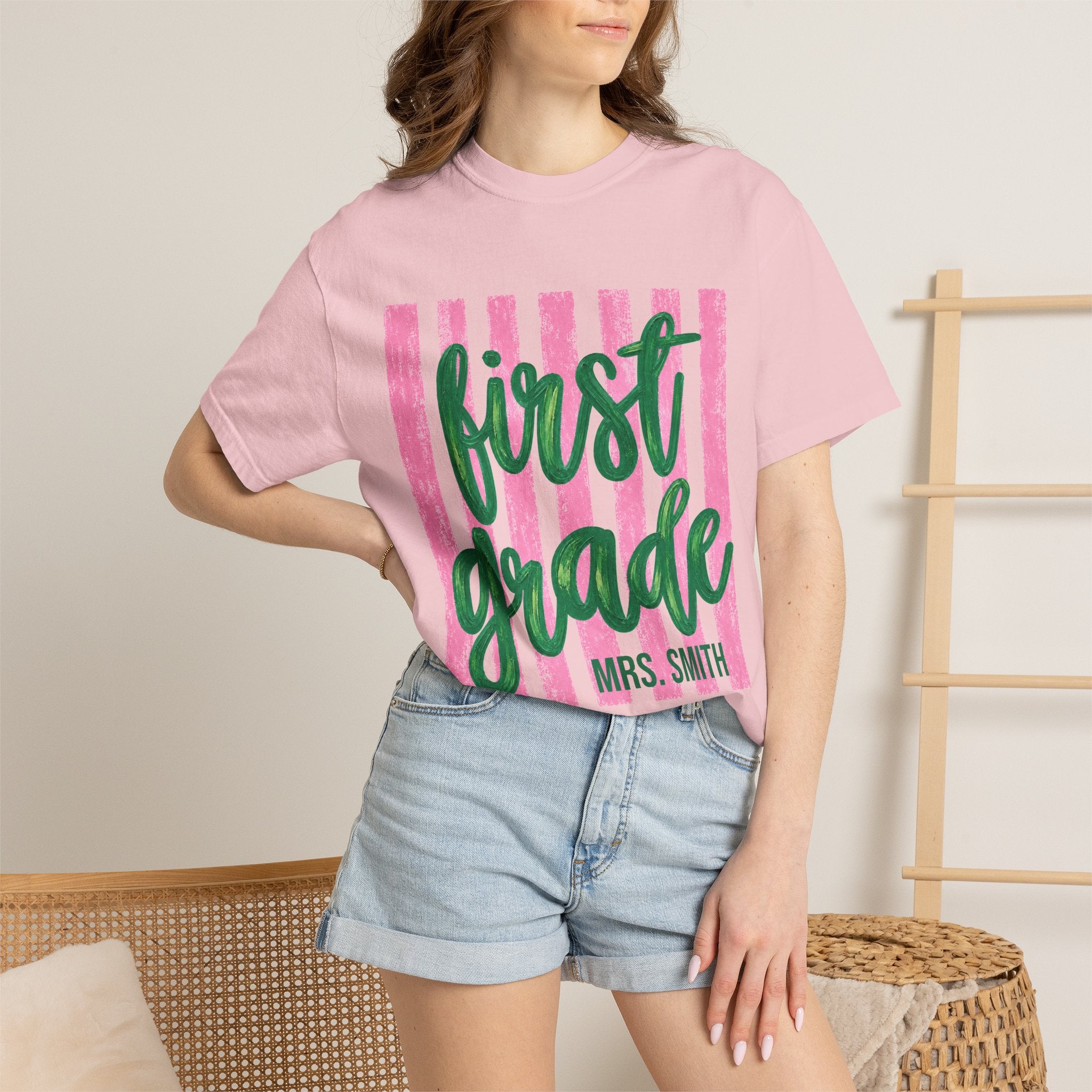 Personalized First Grade Teacher Shirt | 1st Grade Team Tee | Painted Script Back to School Shirt