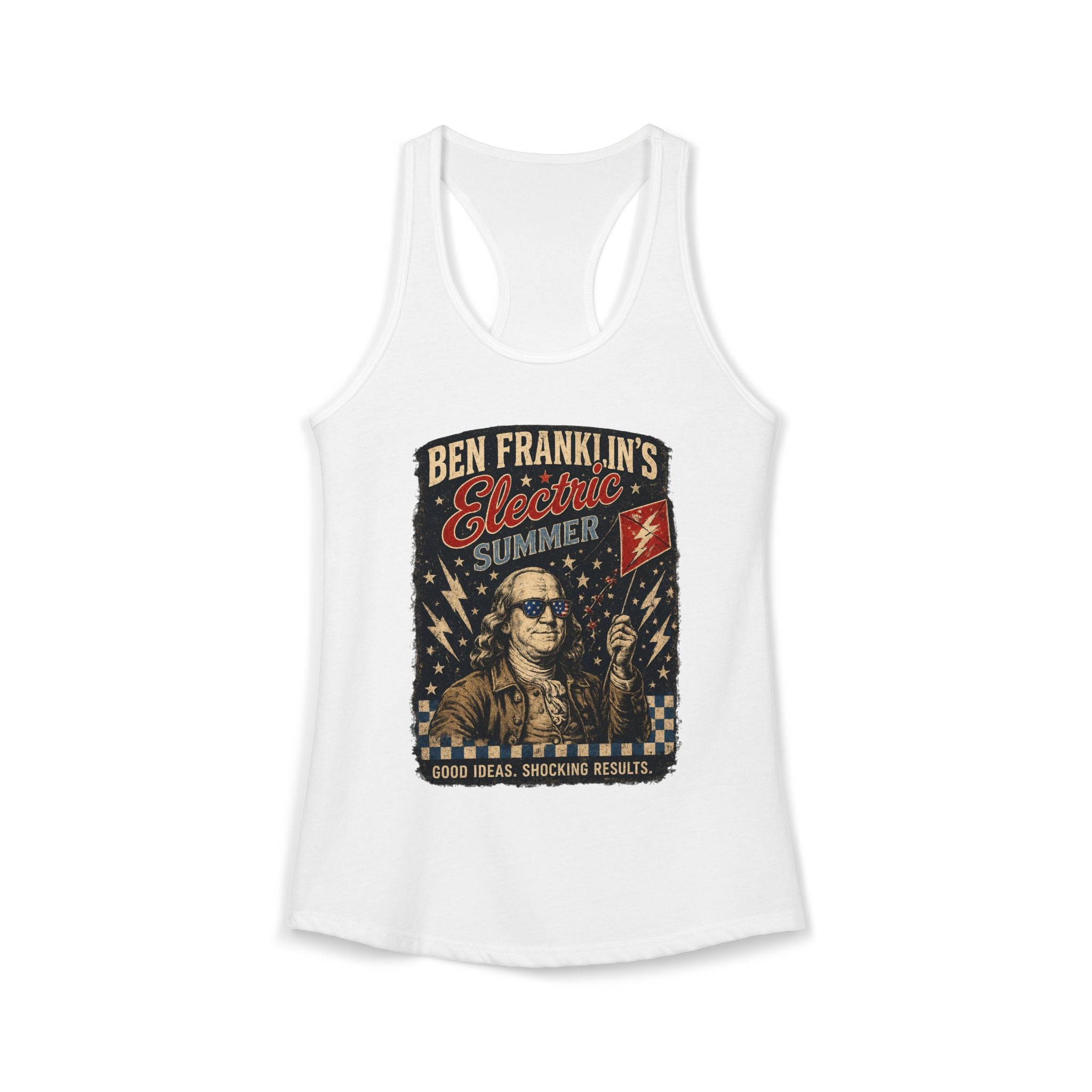 Ben Franklin’s Electric Summer | Vintage Fourth of July Women's Ideal Racerback Tank