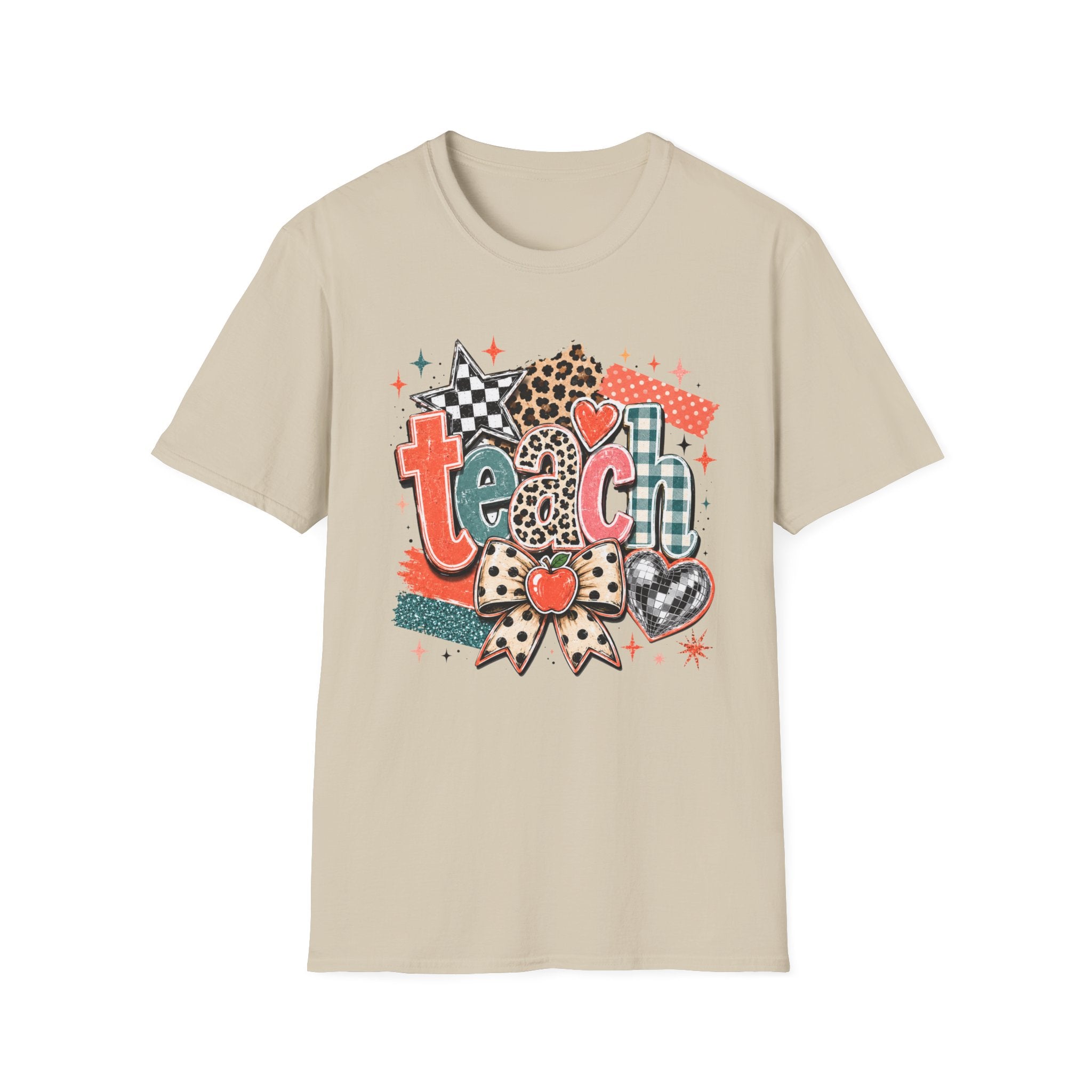 Teach Teacher Shirt | Retro Colorful Teacher Tee | Coquette Teacher Shirt