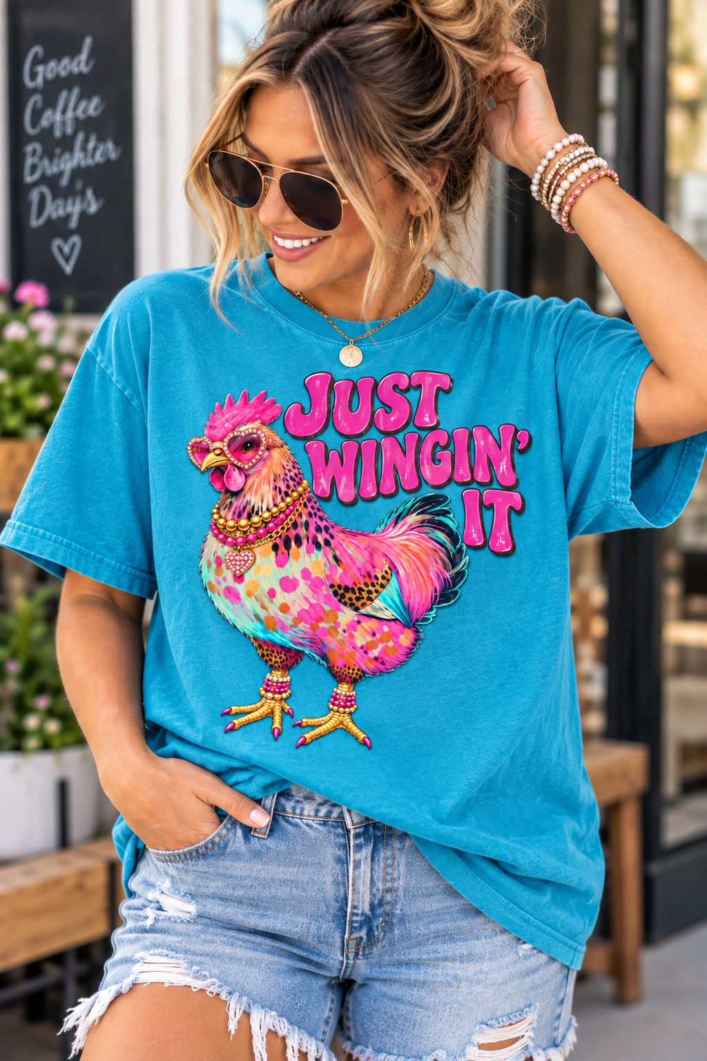 Winging It Retro Graphic Tee | Funny Everyday Shirt