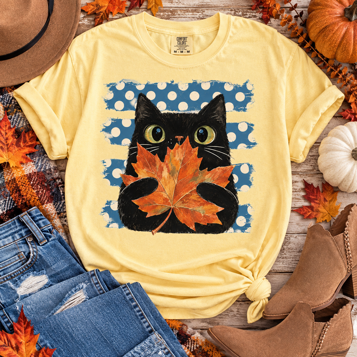 Fall Feline • Comfort Colors Tee