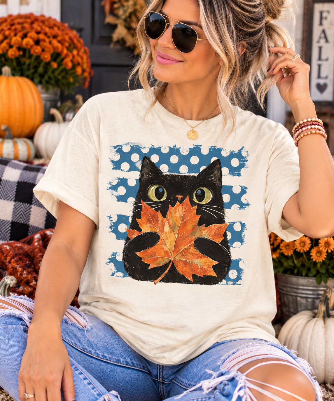 Fall Feline • Comfort Colors Tee