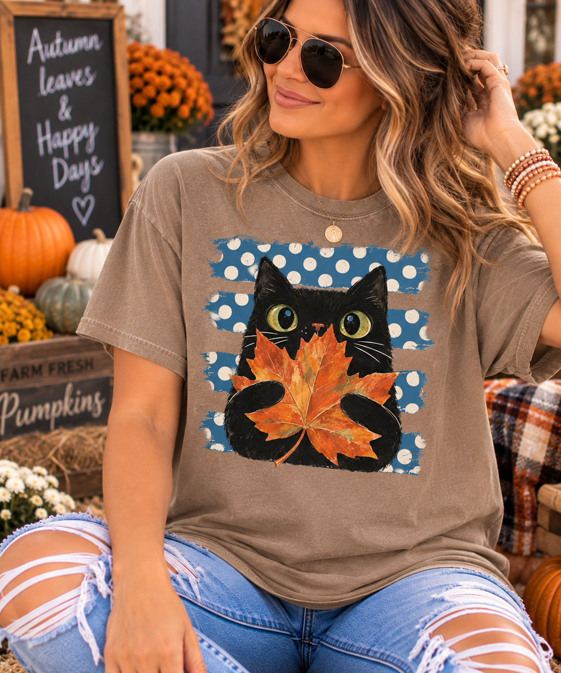 Fall Feline • Comfort Colors Tee