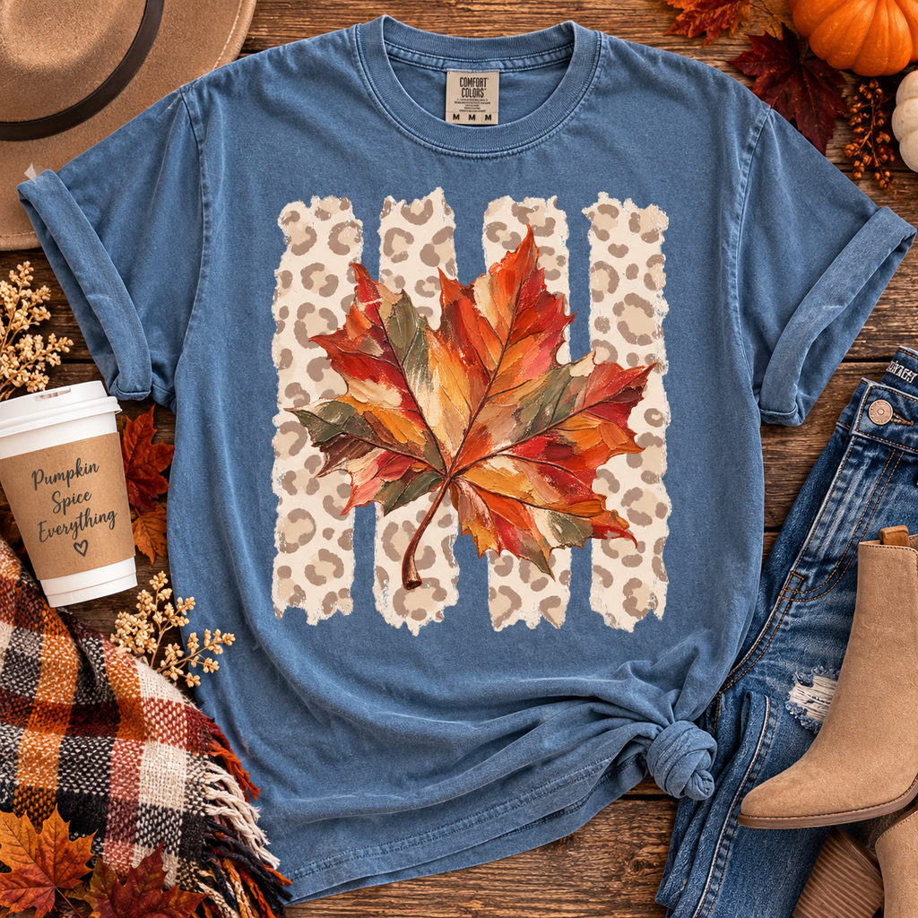 Painted Autumn Leaf • Comfort Colors Tee