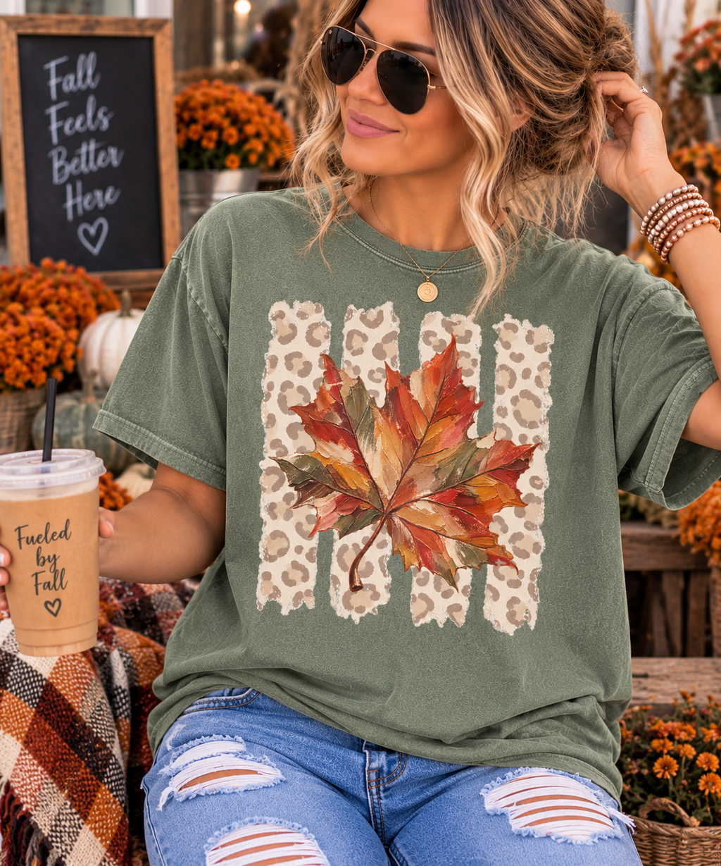 Painted Autumn Leaf • Comfort Colors Tee