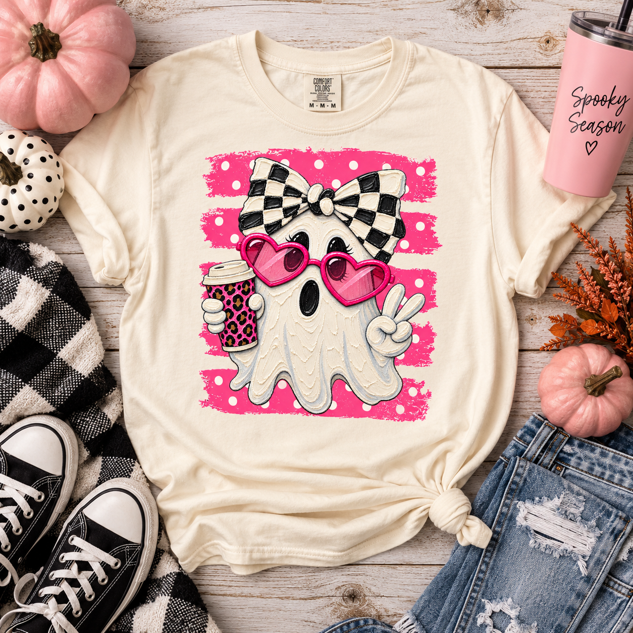 Pink Ghost Halloween Shirt