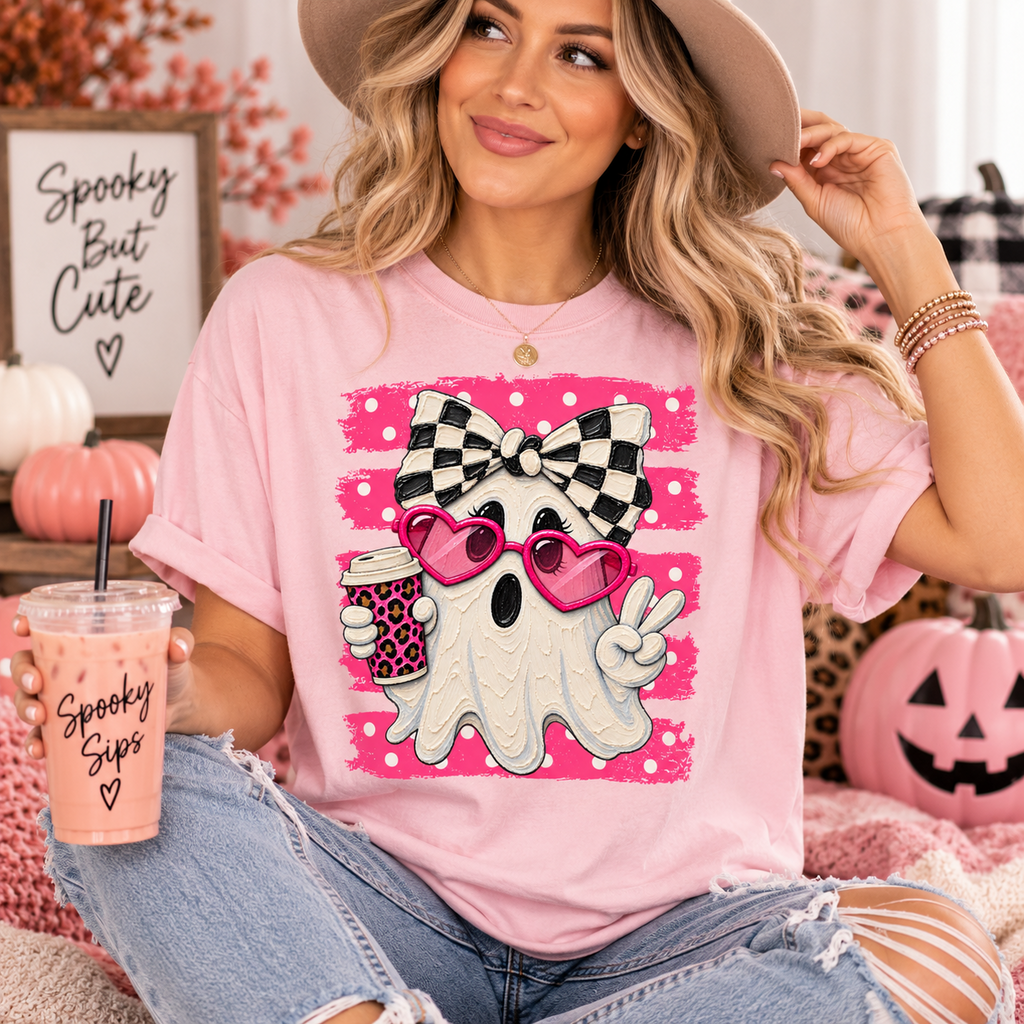 Pink Ghost Halloween Shirt